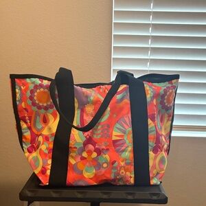amika Multicolor Floral Canvas Tote with Black Straps